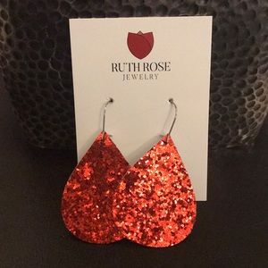 Red Glitter earrings